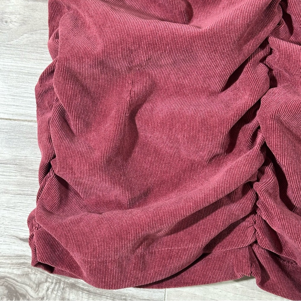NWT ZARA Muted Burgundy Wine Draped Ruched High Waist Mini Skirt S - Picture 6 of 11